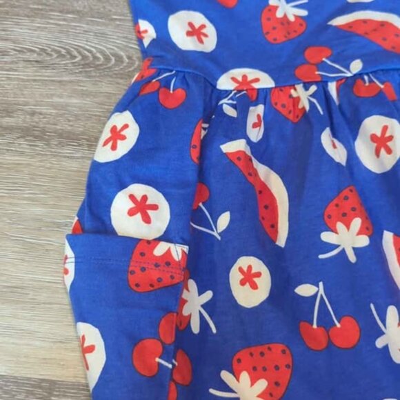 Hanna Andersson Blue and Red Fruit Print Dress size 6/7 - Picture 4 of 4